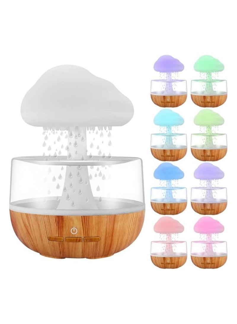 Raining Cloud Night Light Aromatherapy Essential Oil Diffuser Micro Humidifier Desk Fountain Bedside Sleeping Relaxing Mood Water Drop Sound White