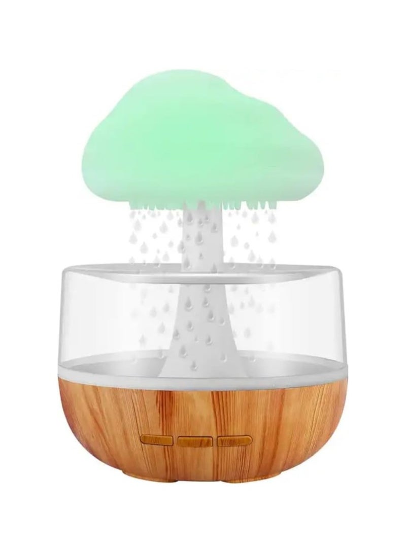 Raining Cloud Night Light Aromatherapy Essential Oil Diffuser Micro Humidifier Desk Fountain Bedside Sleeping Relaxing Mood Water Drop Sound White