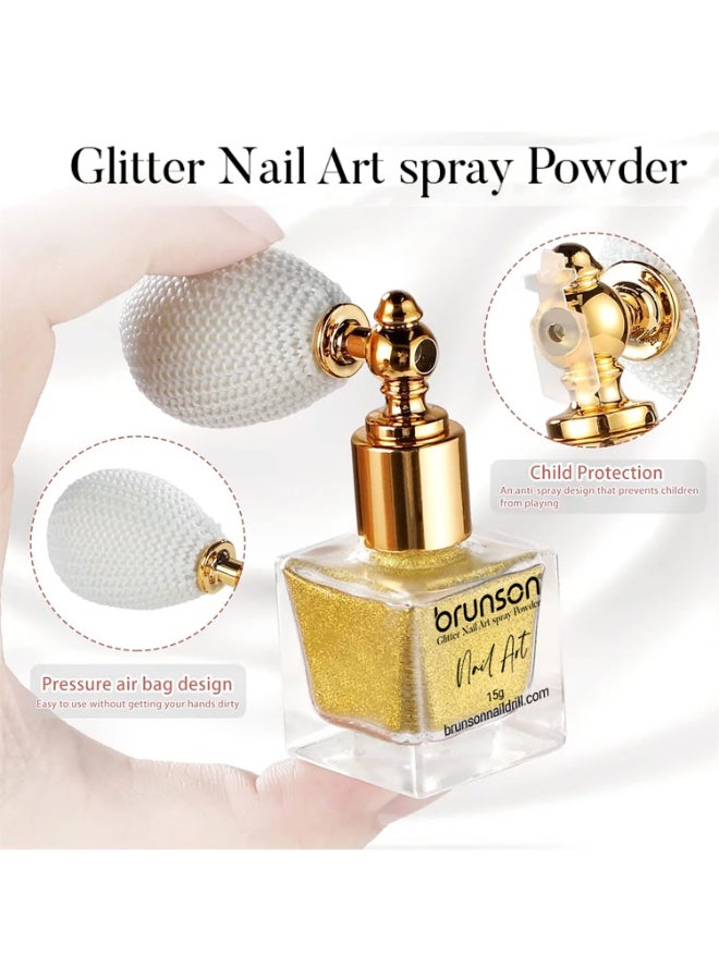 Highlighter Powder Spray 15g Nail Art Craft Design Cosmetic Grade Body Glitter Spray Shimmer High Gloss Diamond Highlight Glitter Magic Powder Makeup Sparkle Glitter Hairspray Accessories BGPS04