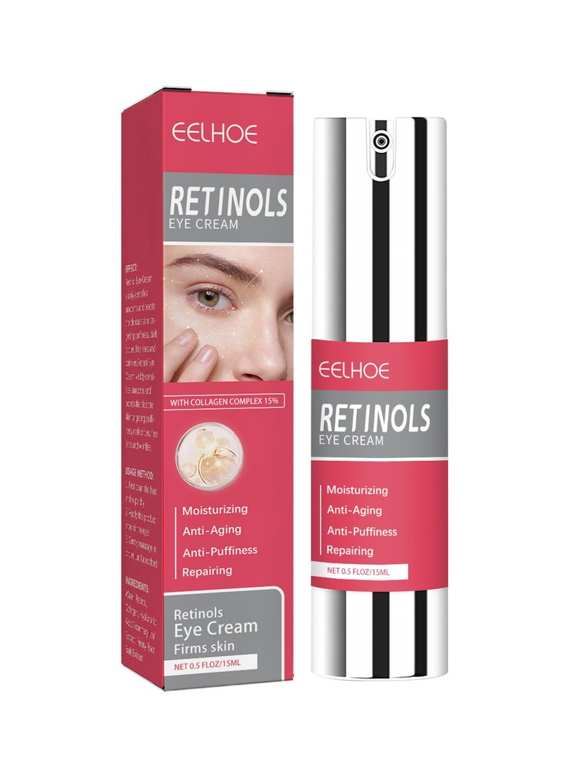 EELHOE Eye Skin Moisturizing Care, Diminishing Fine Lines, Dark Circles, Elastic Firming Eye Cream 15ml