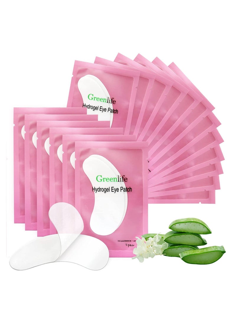 100 Pairs GreenLife Natural Hydrogel Eye Gel Pads - Collagen and Aloe Vera Patches for Under Eyes - Eyelash Extension Kit