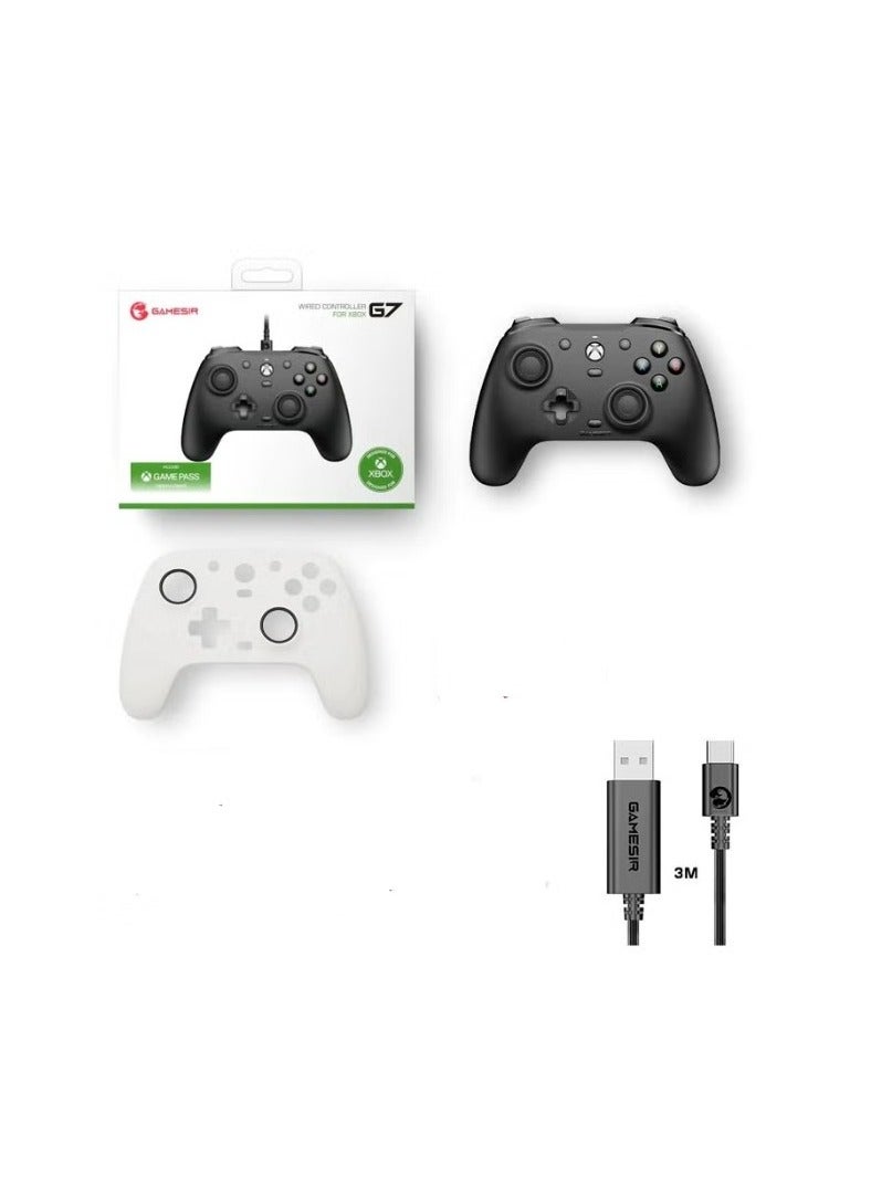 G7 Wired Controller For Xbox / PC, Includes An Extra White Faceplate – Black