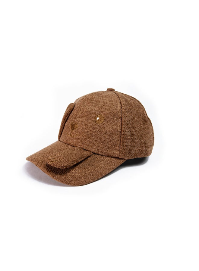 Cute Peek-A-Boo Base-Ball Style Cap Brown