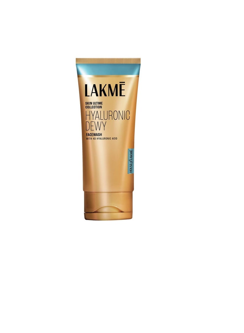 LAKMÉ Hyaluronic Dewy Facewash  Hyadrating 100g Face Cleanser with 4D Hyaluronic Acid Removes impurities without stripping away moisture