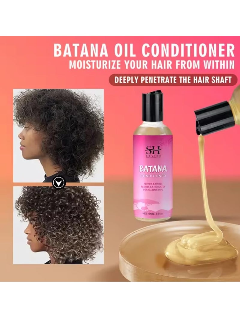 100ml Batana Oil Conditioner Natural 100% Raw Batana Oil Hair Care Conditioner Shines Revives Protects from Dryness Moisturizes Restores Hair and Repair Damaged Hair Conditioner