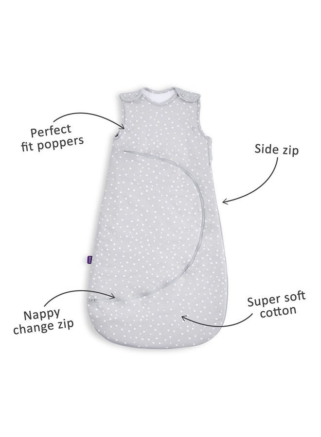 Pouch Sleeping Bag Fir Infant And Baby Clever Nappy Change Zip 100% Cotton For Temperatures If 21 - 23 Celsius Suitable From 0 To 6 Months Colour - White Maximum Baby Length 68 Cm