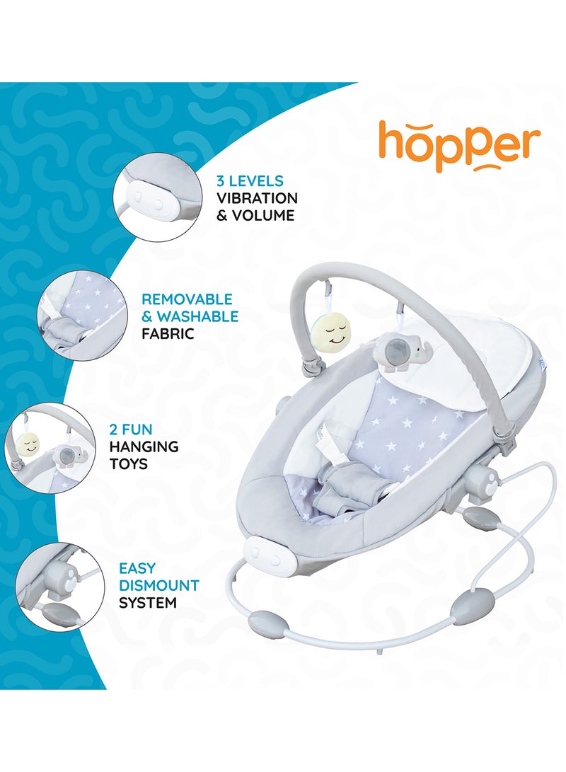 Hopper Baby Bouncer Portable Soothing Seat With Vibration 0-6 Months