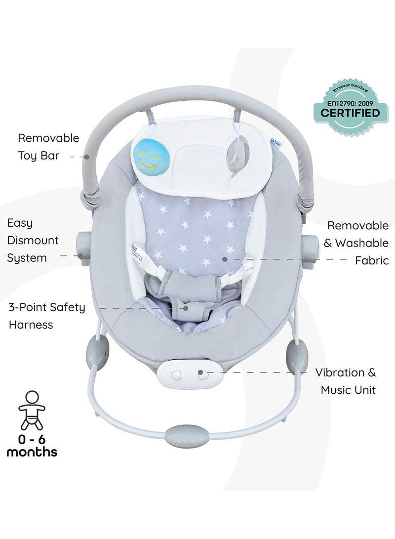 Hopper Baby Bouncer Portable Soothing Seat With Vibration 0-6 Months