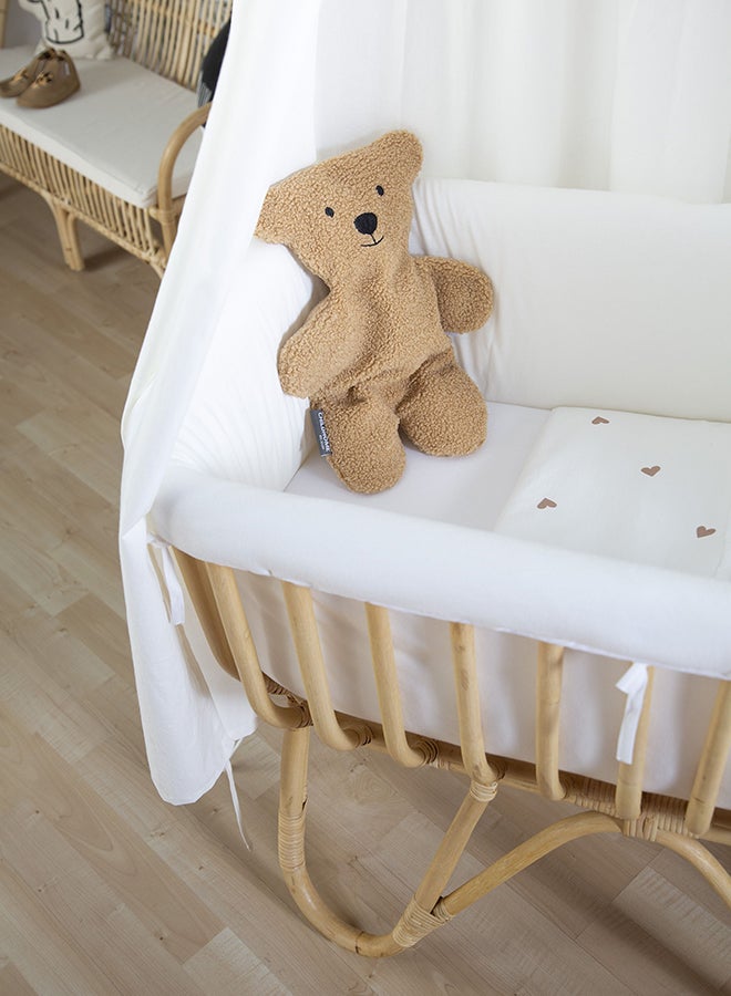 Rattan Cradle With Mattress And Cover - Off White