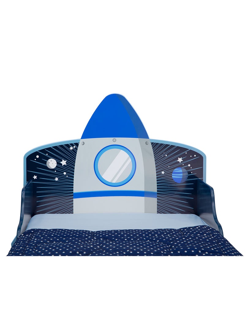 Space Adventures Rocket Ship Wood Toddler Bed