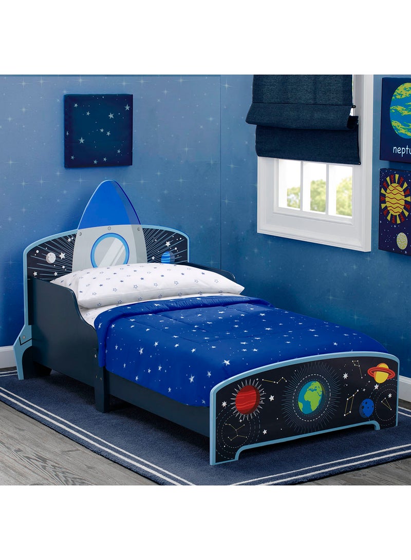 Space Adventures Rocket Ship Wood Toddler Bed