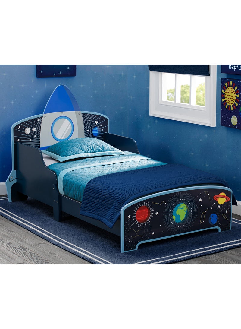 Space Adventures Rocket Ship Wood Toddler Bed