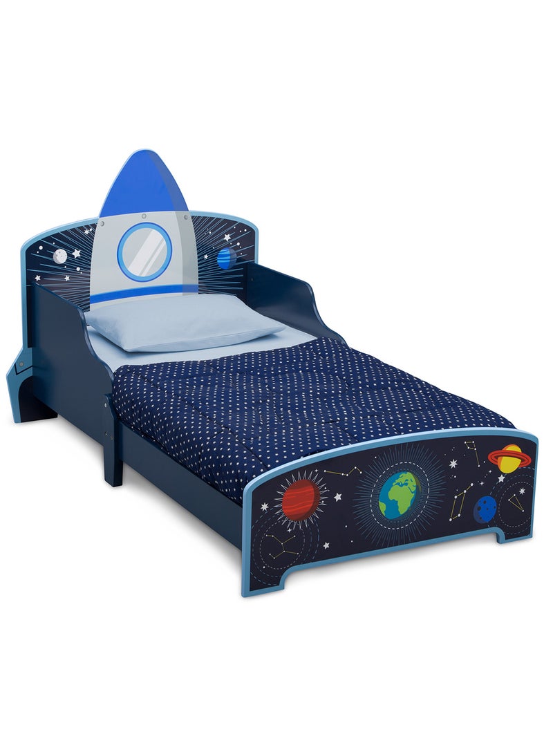 Space Adventures Rocket Ship Wood Toddler Bed
