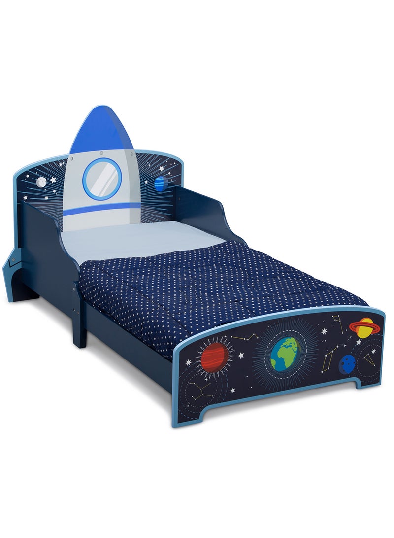 Space Adventures Rocket Ship Wood Toddler Bed