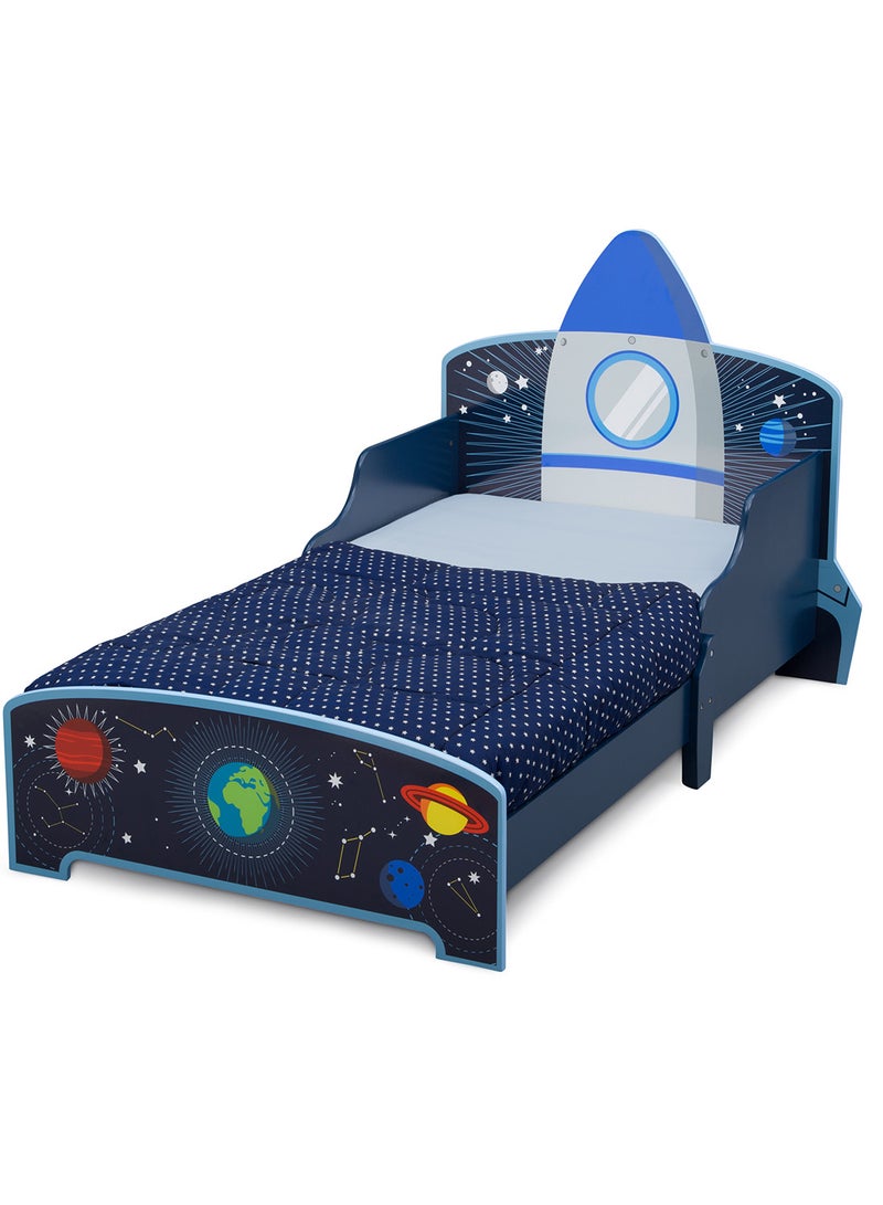 Space Adventures Rocket Ship Wood Toddler Bed