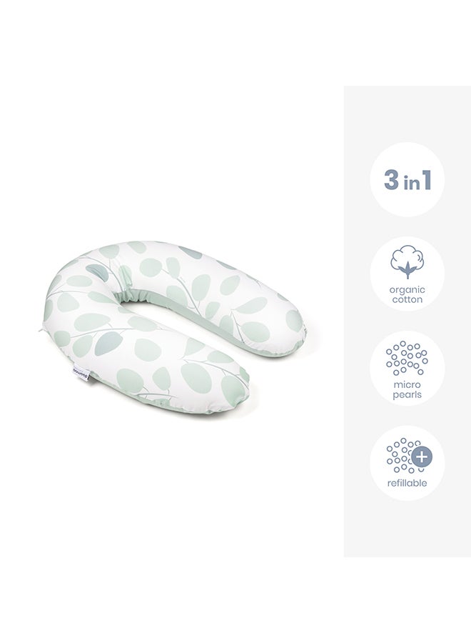 Multi-Functional Pillow – Leaves Aqua Green