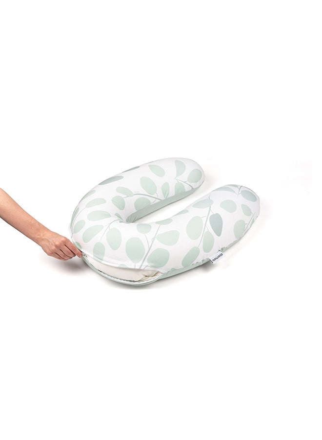 Multi-Functional Pillow – Leaves Aqua Green