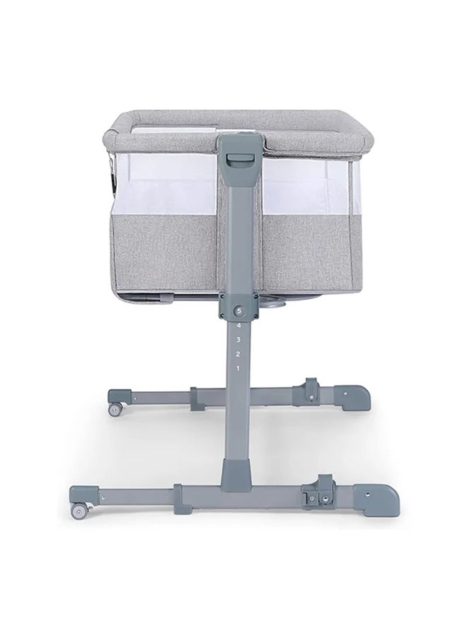 Adjustable Bedside Crib With Airy Mesh, Transport Wheel And Accessories