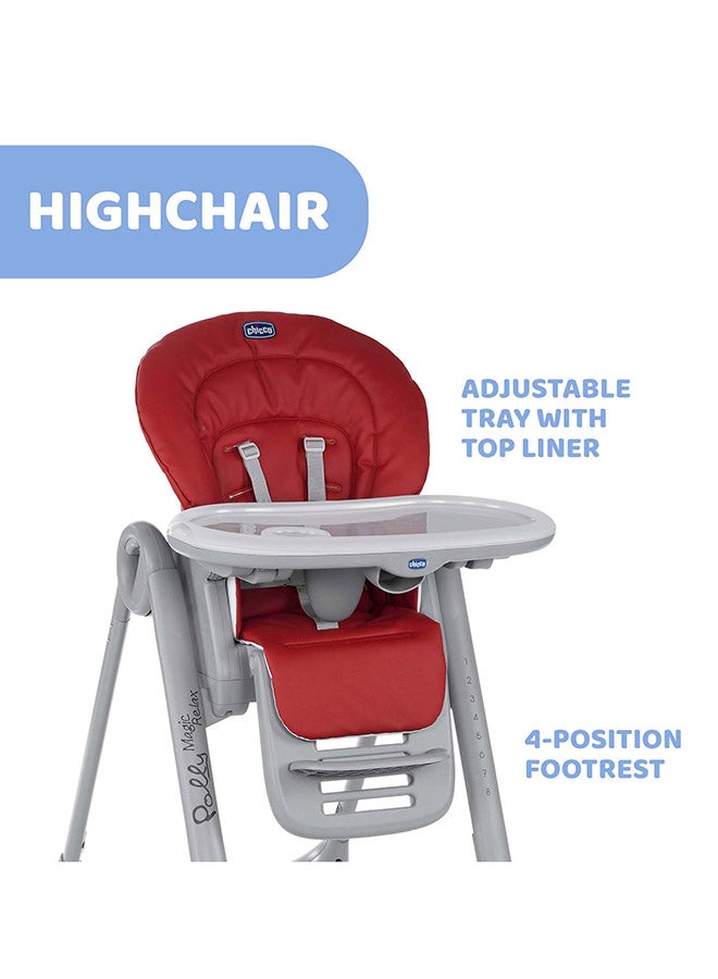 Polly Magic Relax Highchair 0M-3Y, Red Passion