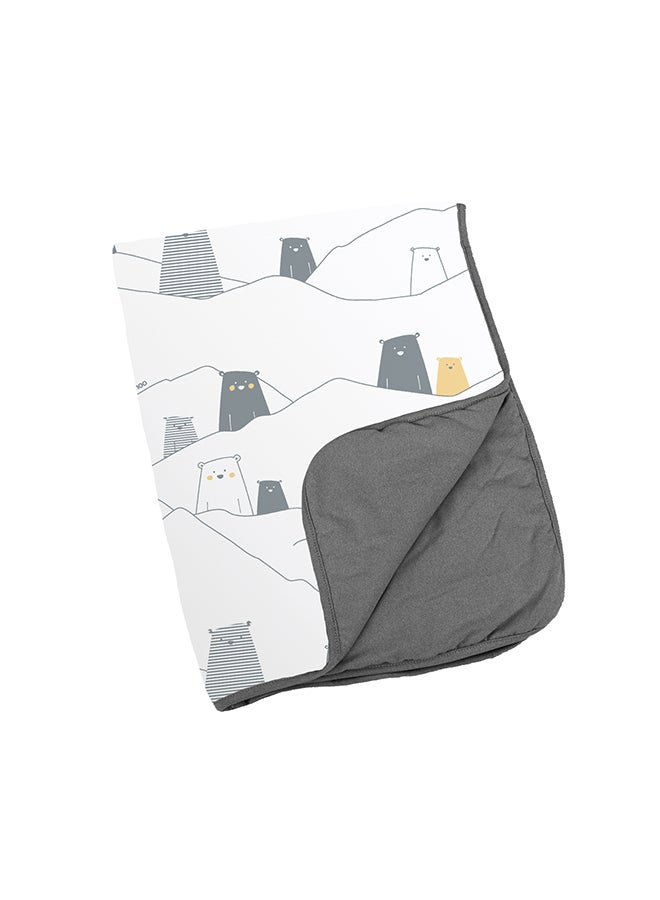 Bear Printed Dream Baby Blanket -  Grey