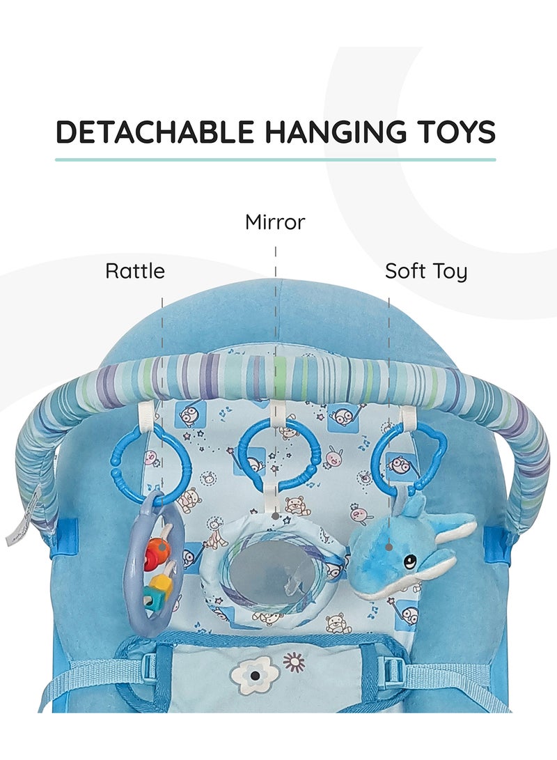 Animal Printed Hop-Hop Baby Bouncer - Blue