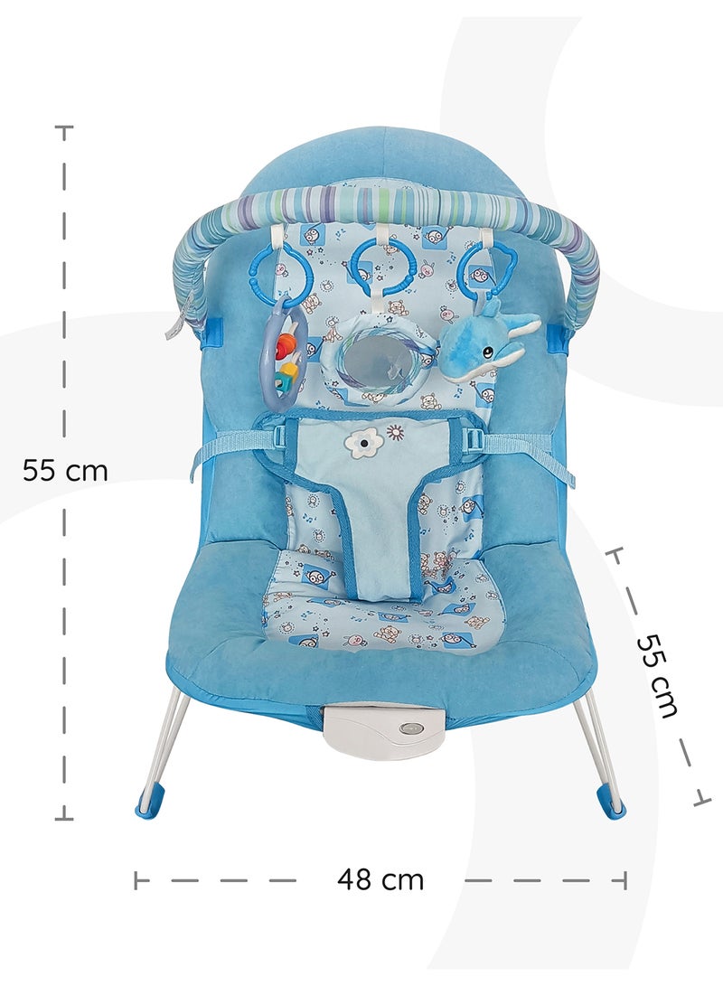 Animal Printed Hop-Hop Baby Bouncer - Blue