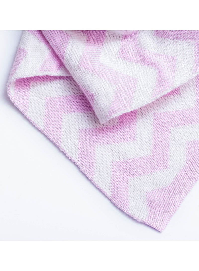 Comfortable Baby Blanket, Soft Stretchy Knitted Cotton Swaddle 70x90cm - Pink