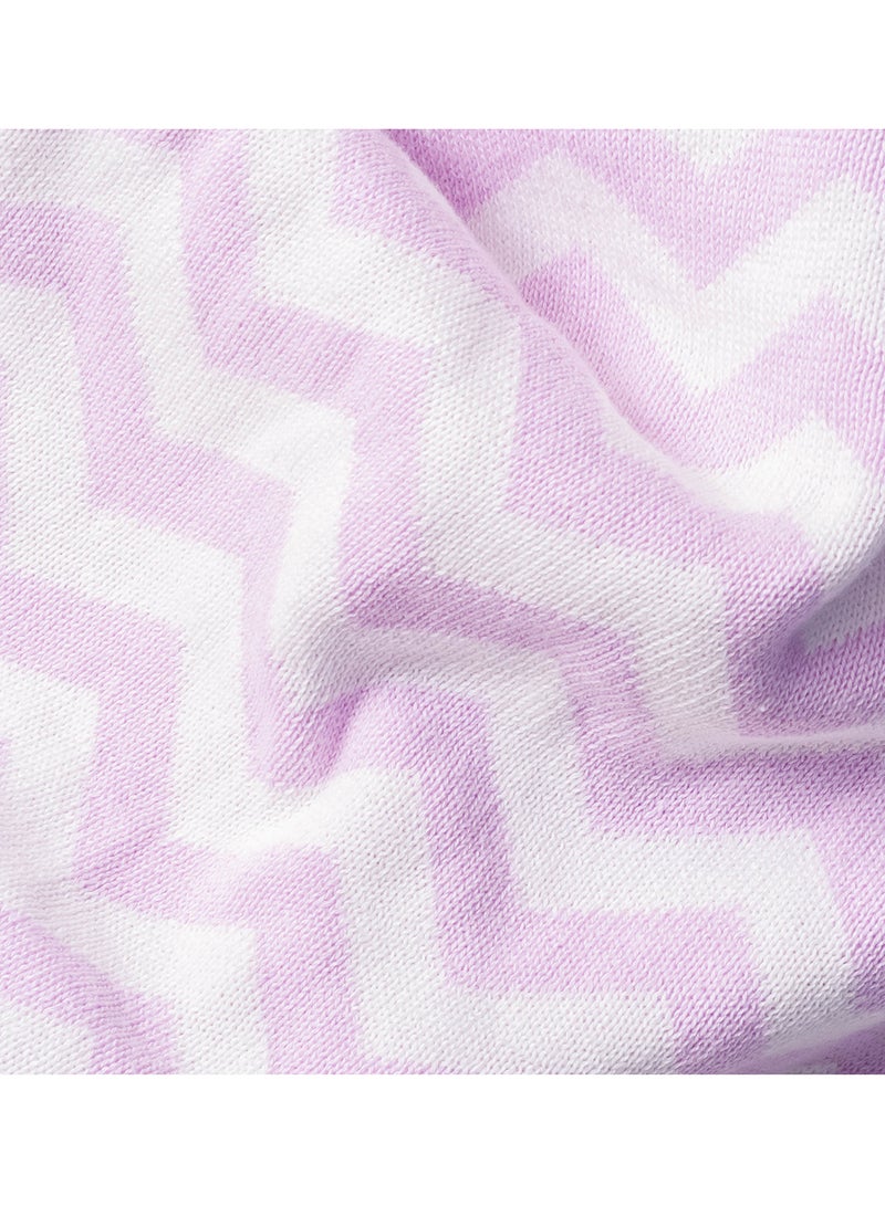 Comfortable Baby Blanket, Soft Stretchy Knitted Cotton Swaddle 70x90cm - Pink