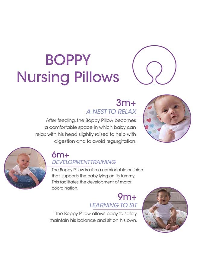 Boppy Pillow With Cotton Slipcover 0-12M,  Hello Baby