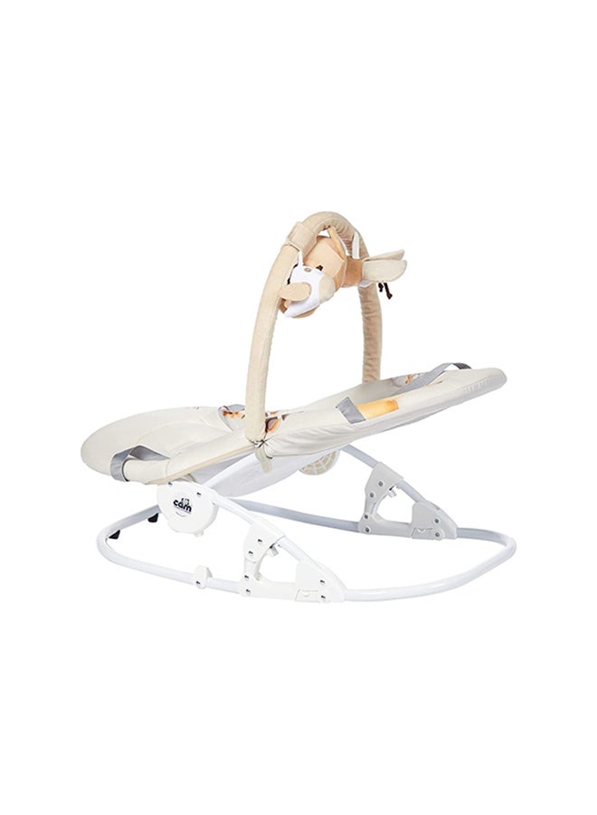 Portable Giocam Baby Infant Rocking, Bouncer, Sway Gentle Swaying Rocker, Support With Safety, Cradle, Adjustable 3-position Backrest, Soft Fabric Cover Form 0-9 Kg - Beige