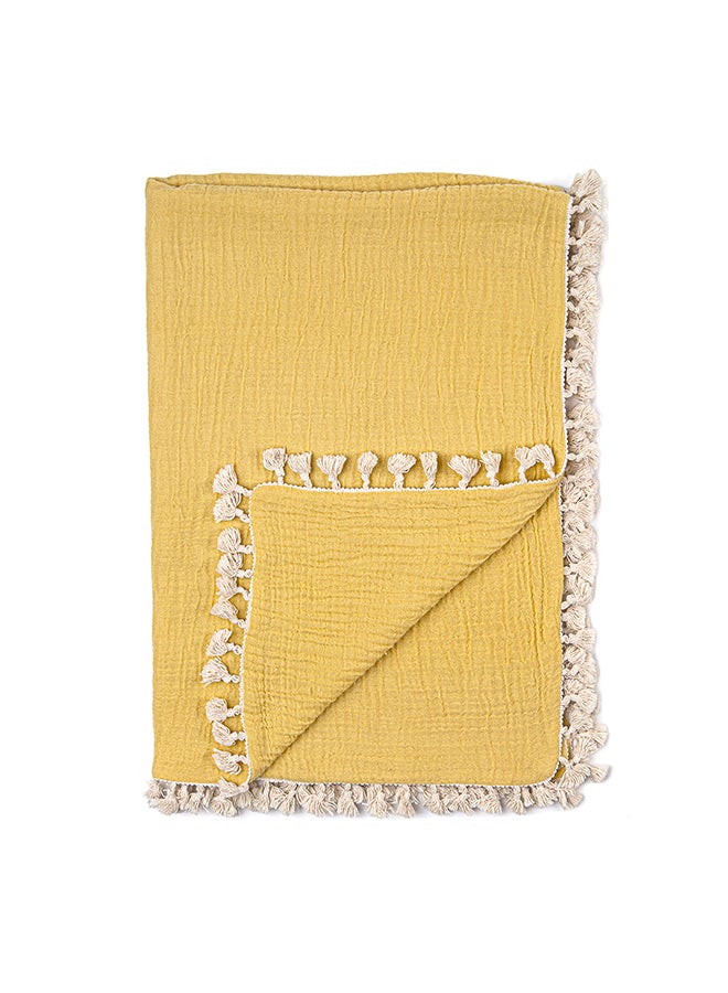 6 Layer Muslin Blanket Ochre