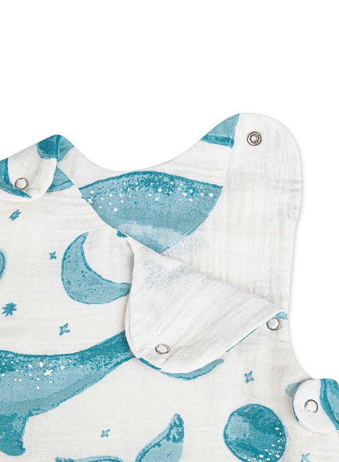 Caspian Wearable Blanket 0-9 Months, Muslin Whale Print