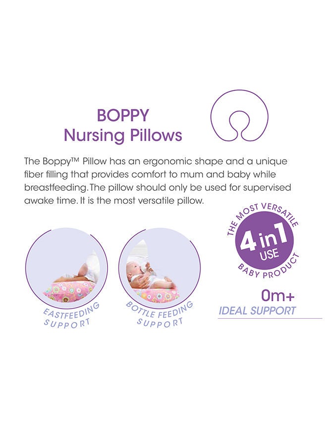 Boppy Original Nursing Pillow With Cotton Slipcover, 0+ Months, Wild Flowers