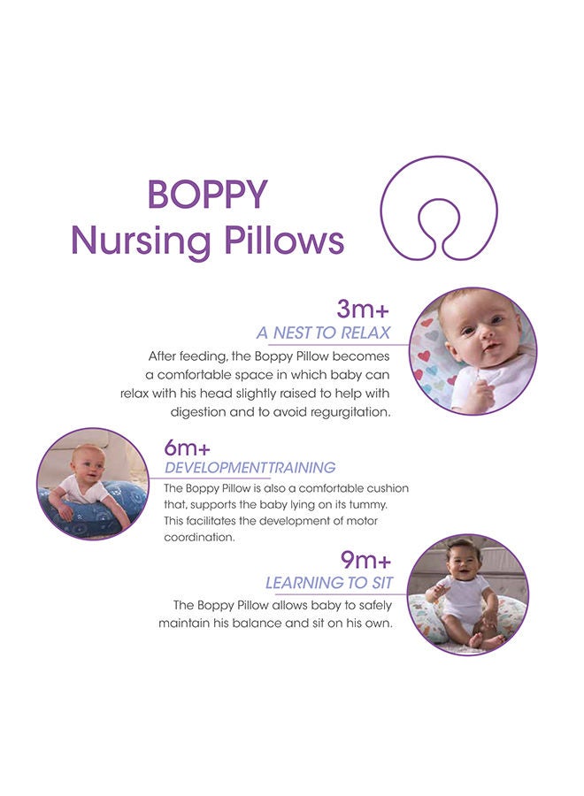 Boppy Original Nursing Pillow With Cotton Slipcover, 0+ Months, Wild Flowers