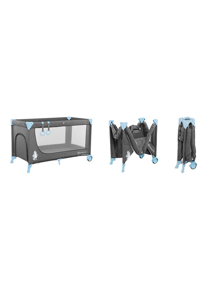 Joy Folding Bed With Accessories – Grey/Blue