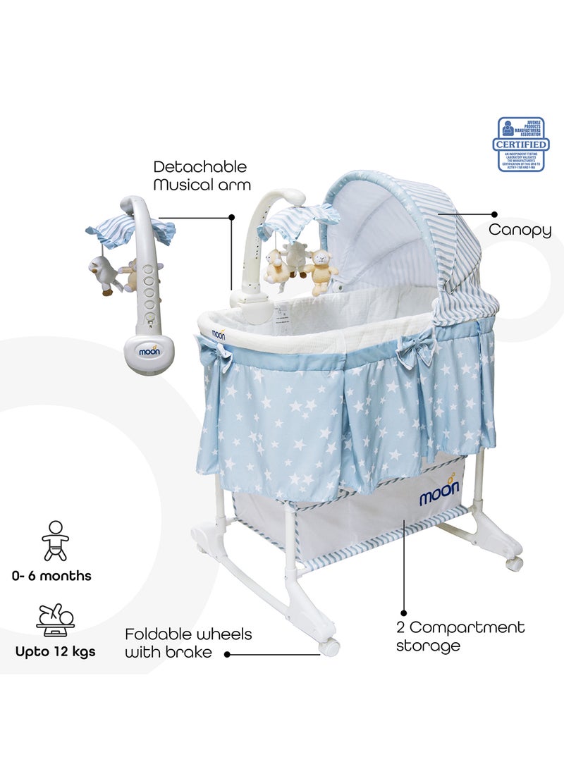 4-In-1 Convertible Soffy Baby Craddle Blue