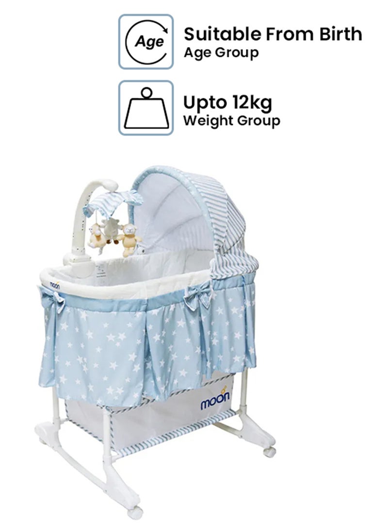 4-In-1 Convertible Soffy Baby Craddle Blue