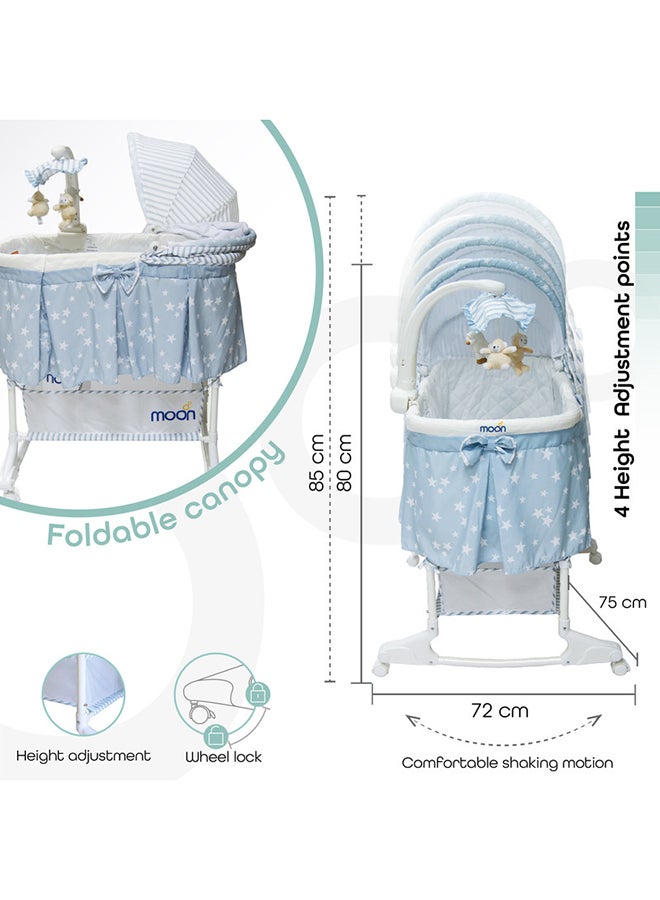 4-In-1 Convertible Soffy Baby Craddle Blue