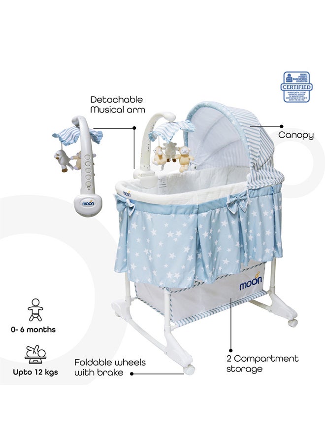 4-In-1 Convertible Soffy Baby Craddle Blue