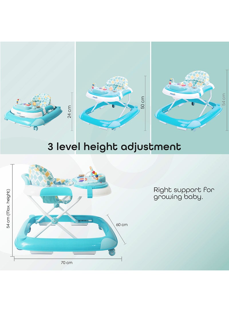 Pace Height Adjustable Baby Musical Walker- Blue