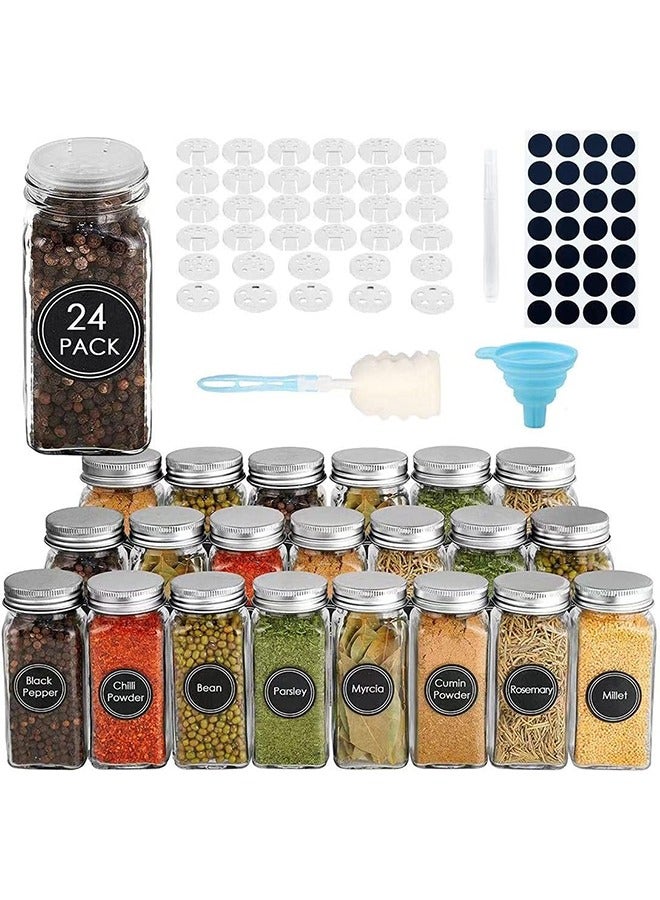 24-Piece Glass Spice Jar Set Multicolour 10.5x4.3cm