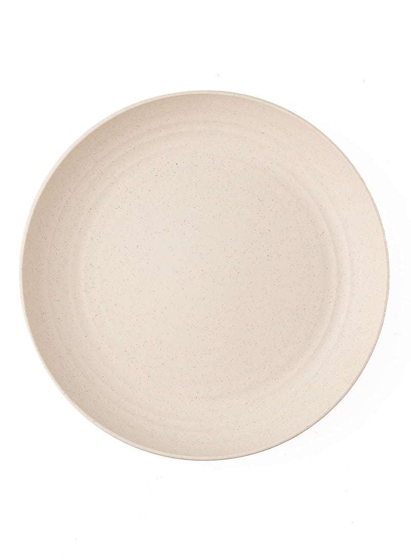 Unbreakable Wheat Straw Dinner Plates 10 Inch- (Soft Beige) Reusable, Lightweight & Eco-Friendly, Microwave, Freezer & Dishwasher Safe, Cut Resistant & Lead-Free