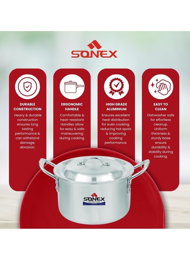 Sonex Baby Classic Cooking Pot No.2 – 21 cm Diameter, 4 Liter Capacity, Aluminum Construction, Stainless Steel Handles, Includes Lid