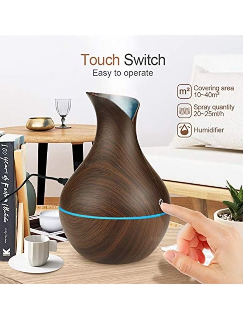 Essential Oil Diffuser, USB Led Ultrasonic Aroma Oil Diffuser Humidifier With 7 Colors, Durable And Reliable Fragrance Diffuser Machine, Portable Cool Mist Humidifier For Home Office, (Brown 2)