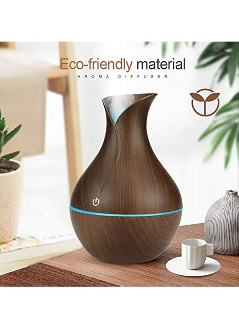 Essential Oil Diffuser, USB Led Ultrasonic Aroma Oil Diffuser Humidifier With 7 Colors, Durable And Reliable Fragrance Diffuser Machine, Portable Cool Mist Humidifier For Home Office, (Brown 2)