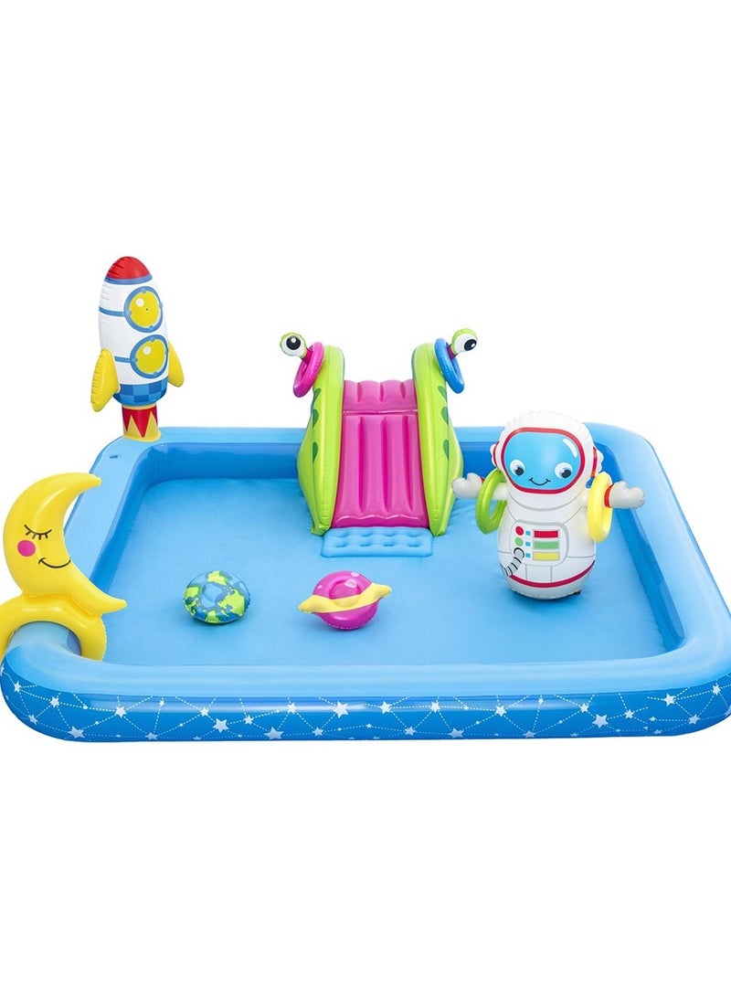 Little Astronaut Playcenter Pool, Made With High-Wuality Pvc Material, Capacity 308L, Contains Multiple Games. 228X206X84Cm