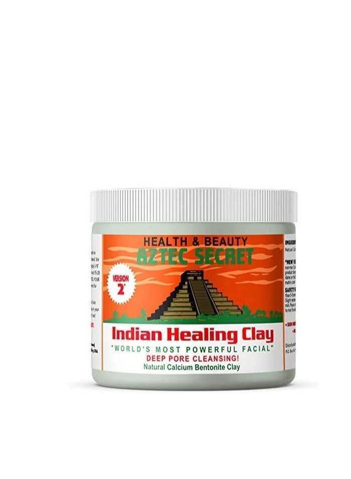 Indian Healing Clay 1 lb – Deep Pore Cleansing Facial & Body Mask – The Original 100% Natural Calcium Bentonite Clay – New Version 2 1 Poundpound