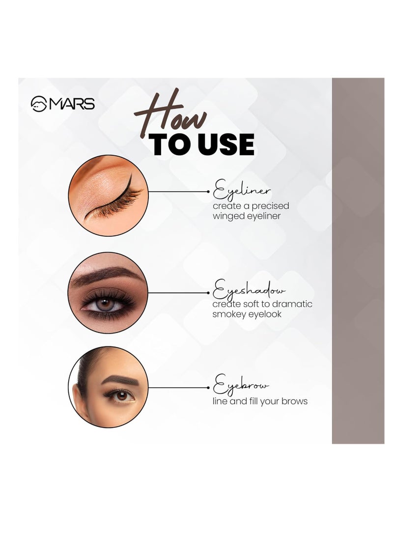 MARS 2 In 1 Hue Gel Eyeliner In Black and  Brown Colour   Waterproof and  Smudgeproof Formula   Stay Upto 24 Hours  | Comes With 2 Brush Set  6.0 Gm  Matte Finish