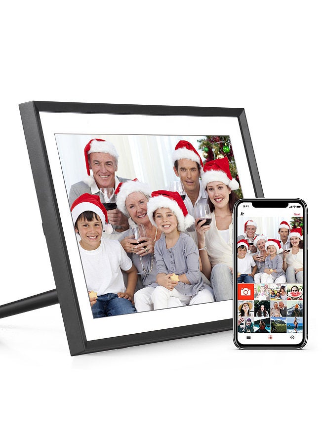10.1-Inch WiFi Digital Photo Frame Cloud Digital Picture Frame 1280*800 TFT Screen Touch Control 16GB Storage Auto Rotation Share Photos via APP with Backside Stand Perfect Gift for Festival
