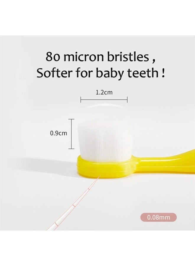 Baby Toothbrush & Toddler Toothbrush for Age 1-3 Years Old, Extra Soft Toothbrush with 10000 Soft Floss Bristle for Baby Gum Care. (4Pcs)